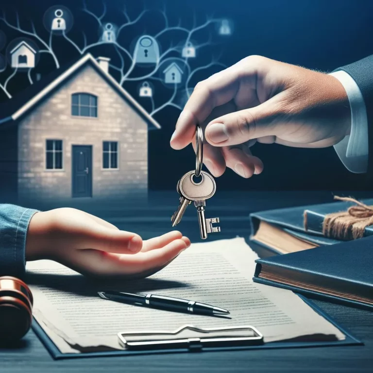 Une personne donne les clés d'un bien immobilier à un enfant
