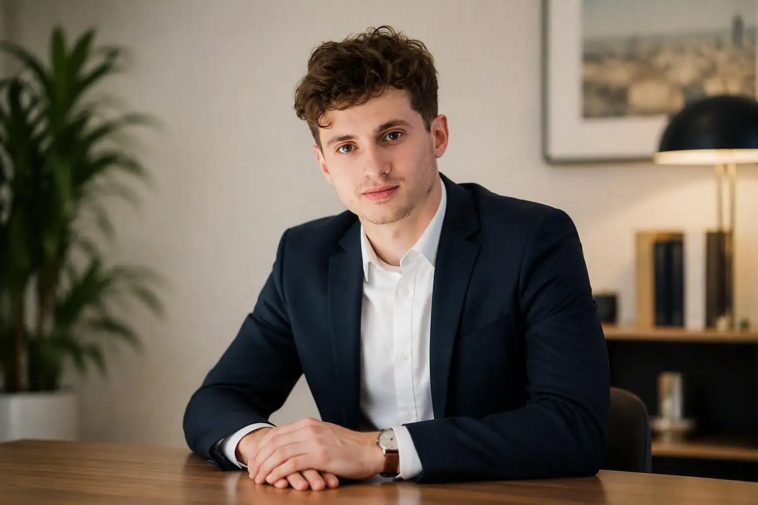 Adrien Villard, conseiller en gestion de patrimoine, dans son cabinet à Lyon