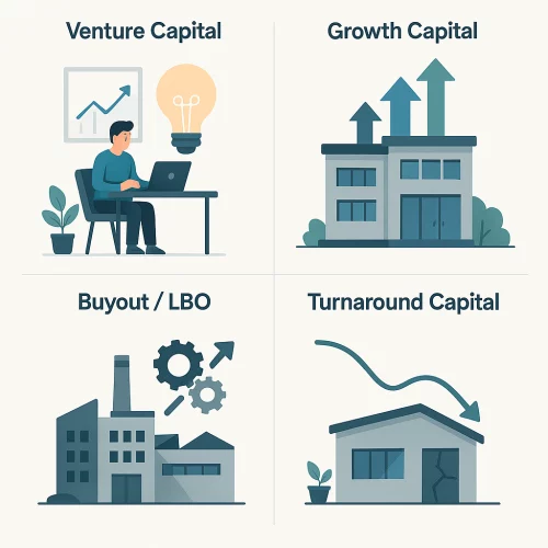 Investir en private equity : les 4 catégories
